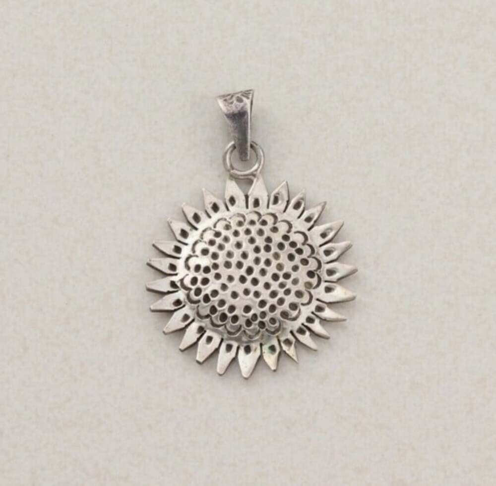 Pendant Only Sterling Silver Sunflower Pendant 1 3/4" x 1"